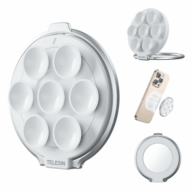 📱 TELESIN° Magnetischer Handy Saugnapf Halterung mit Kosmetikspiegel 🌟