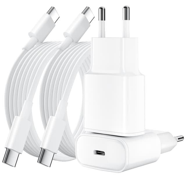🔋 25W USB C Ladegerät 2er Pack für iPhone 16/15 Pro/Max, Schnellladegerät Netzteil Stecker mit 2M Kabel