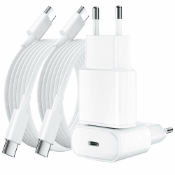 🔋 25W USB C Ladegerät 2er Pack für iPhone 16/15 Pro/Max, Schnellladegerät Netzteil Stecker mit 2M Kabel