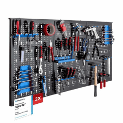 🔧🔨 Arebos Werkzeugwand 6-teilige Lochwand Werkstatt | 34-teiliges Hakenset & Halterungen