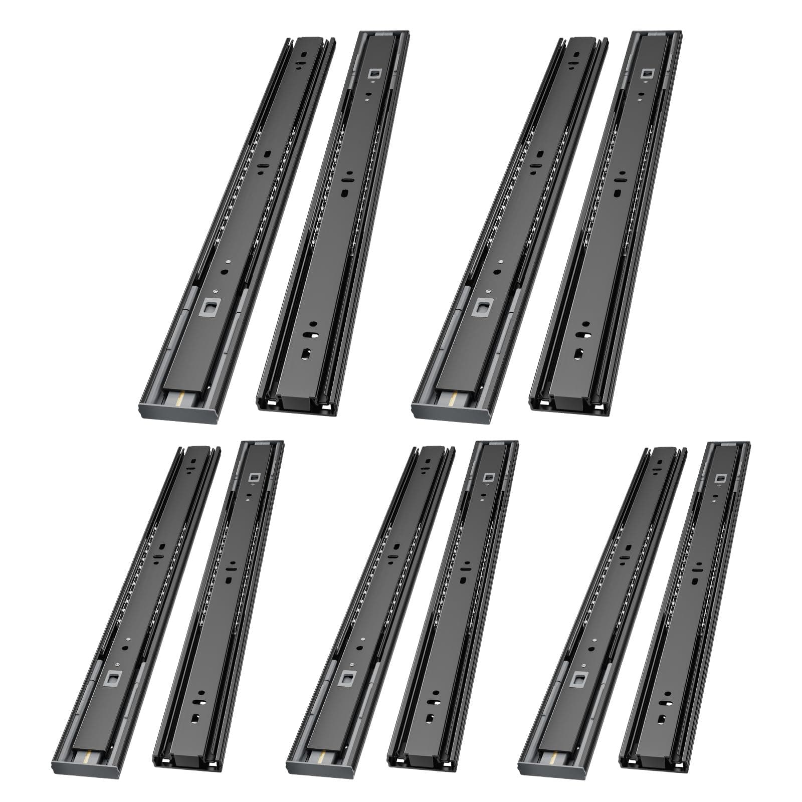 🌟 AOLISHENG Kugellager Schubladenschienen softclose 400mm - 5 Paar (10 Stück) Soft Close 5Pairs 16inch(400mm) 🌟