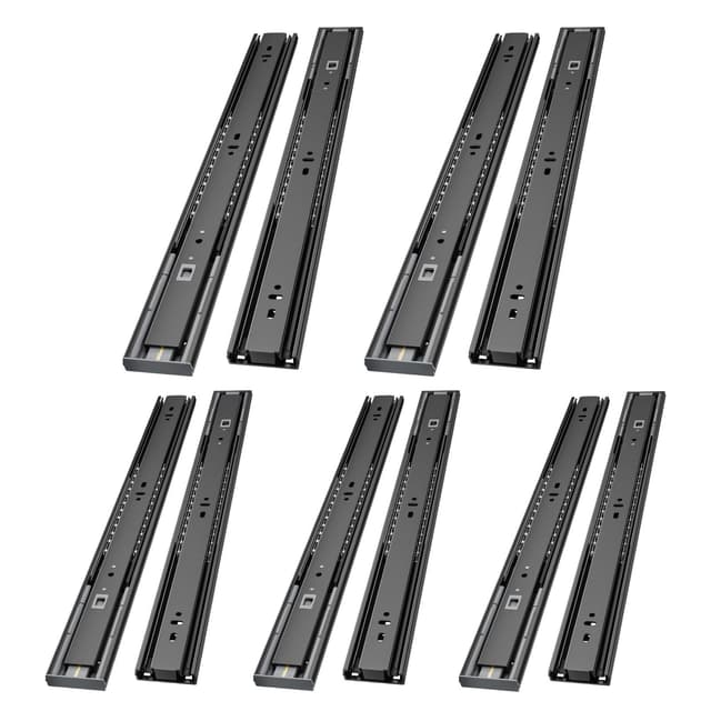 🌟 AOLISHENG Kugellager Schubladenschienen softclose 400mm - 5 Paar (10 Stück) Soft Close 5Pairs 16inch(400mm) 🌟