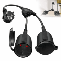 🔌 Doppelstecker für Steckdose - Verlängerungskabel mit 2 Fach Schuko Steckdosen ⚡️