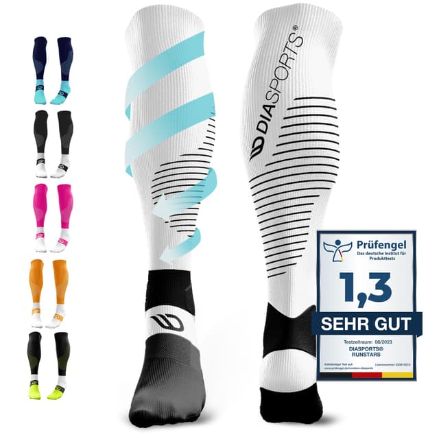 RUNSTARS Kompressionssocken für Sport, Laufen, Marathon und Triathlon - Langlebige Stützstrümpfe