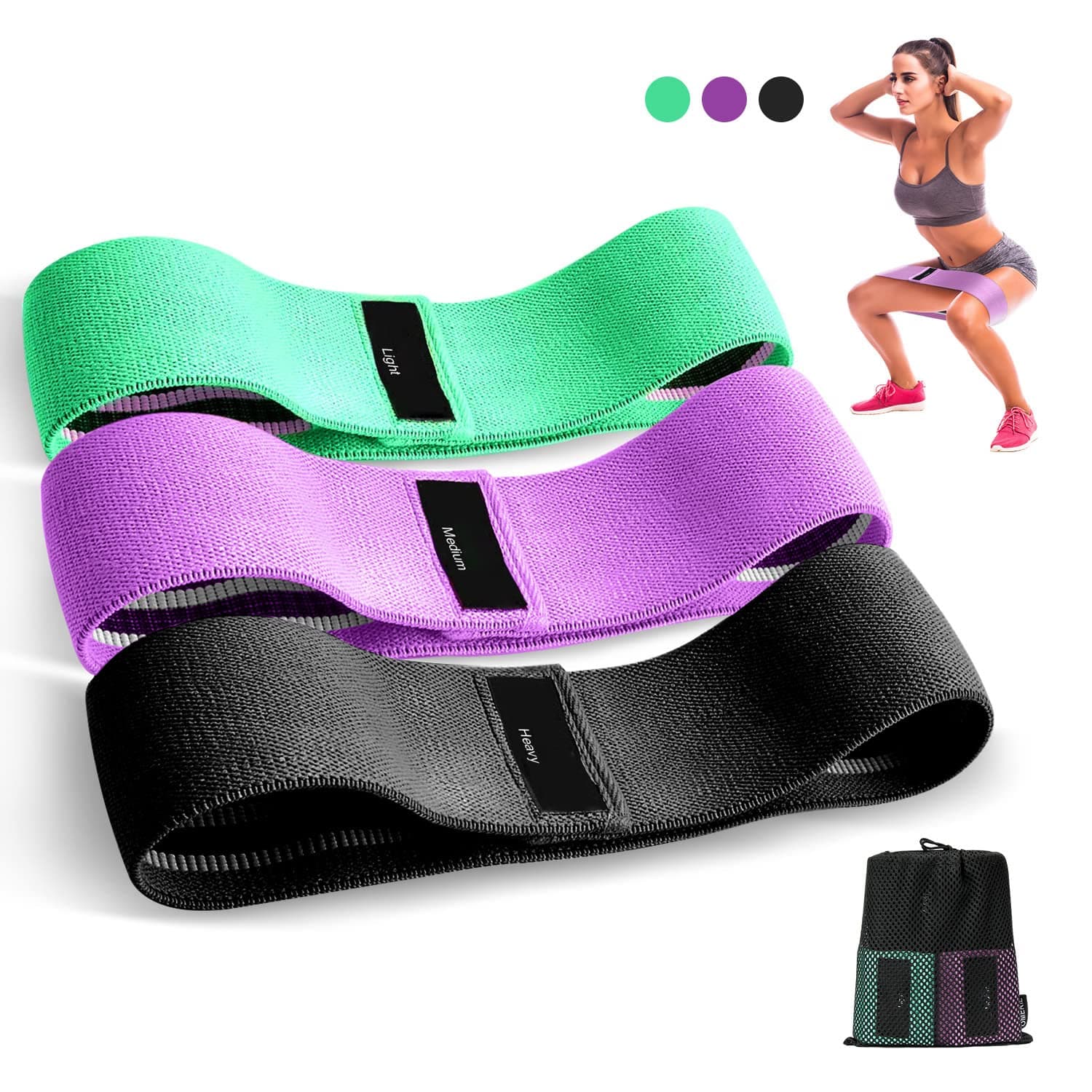 Fitnessbänder Stricken, Resistance Bands Widerstandsbänder, Yogagürtel Rutsch & Schweißfest