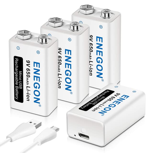 ENEGON Akku 9V USB Direct wiederaufladbar Lithium-Ionen 🔋🔌 2-in-1 Deal