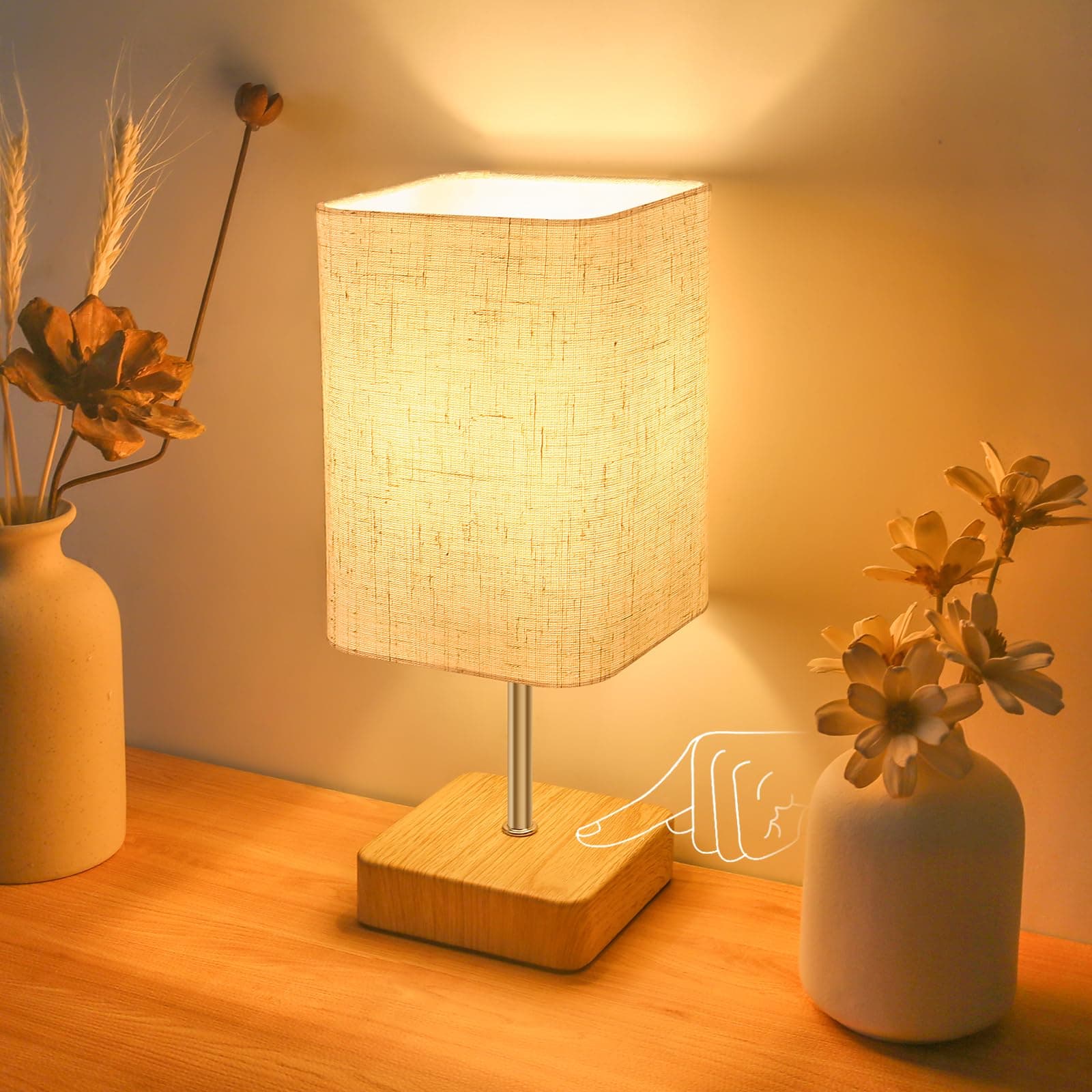 🌟 Jayencer Nachttischlampe Touch Dimmbar - Tischlampe Touchdimmer Glühbirne Drei Helligkeitsstufen