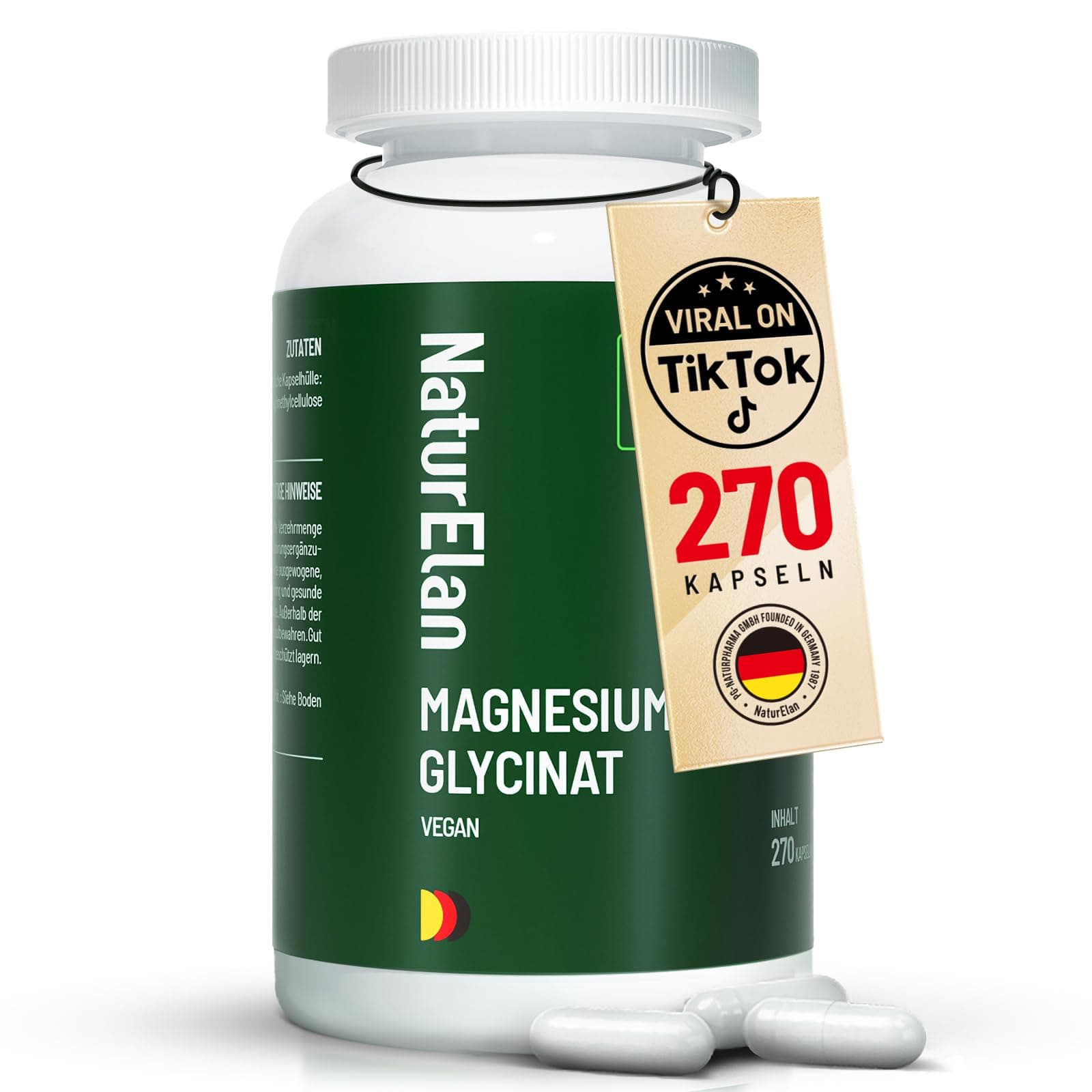 🌟 Magnesium Glycinat Hochdosiert Kapseln - Vegan & Premium 🚀