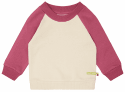 🌟 Laut + Stolz Mädchen Sweat mit Raglanärmeln 🌈 GOTS Zertifiziert Sweatshirt 122-128 Vanilla/Rouge