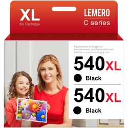 🖨️🌟 Lemero PG 540XL Schwarz Patronen Kompatibel für Canon Druckerpatronen 540 XL Multipack Black PG 540 XL für Canon Pixma TS5150 TS5151 MG3650S MG3650 MG3150 MG3250 MG3550 MG3600 MX475(2 Schwarz,2-Pack) - 31.99€