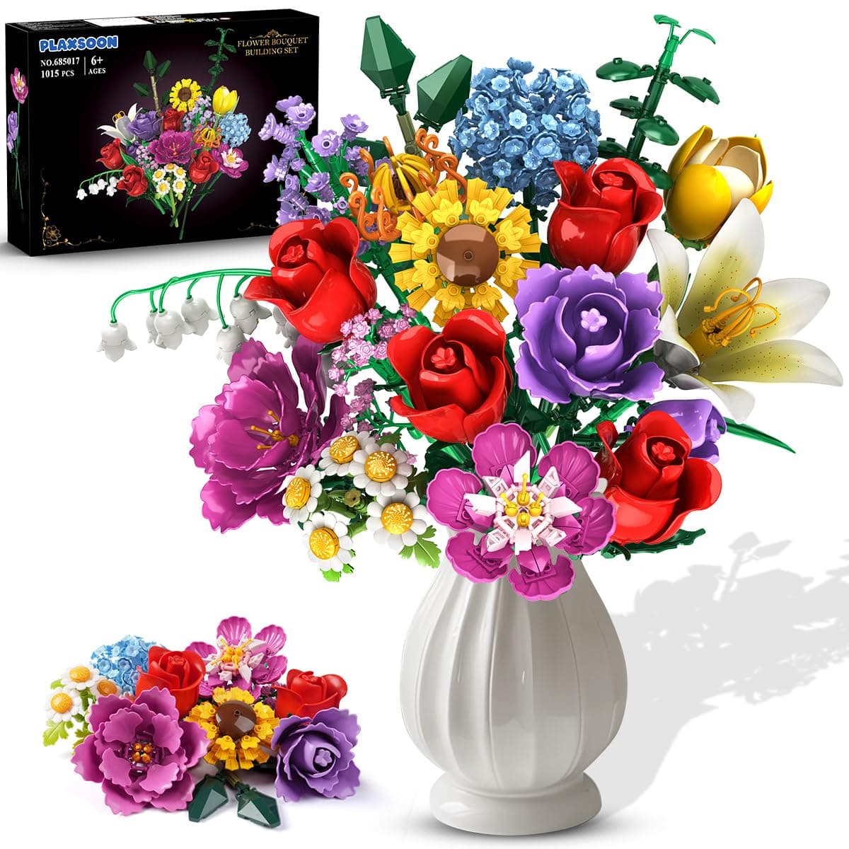 PLAXSOON Blumen Bauspielzeug für Erwachsene 🌹🏵️🌻