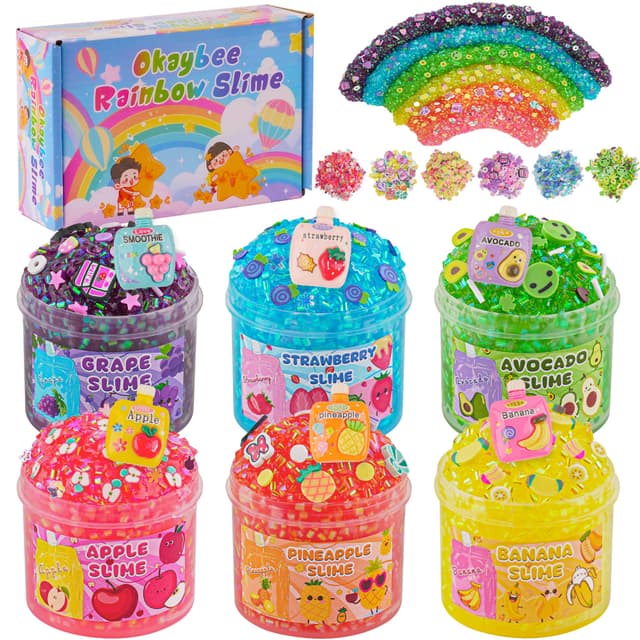 Okaybee 6er-Pack Bingsu Slime Set 🌈🎉
