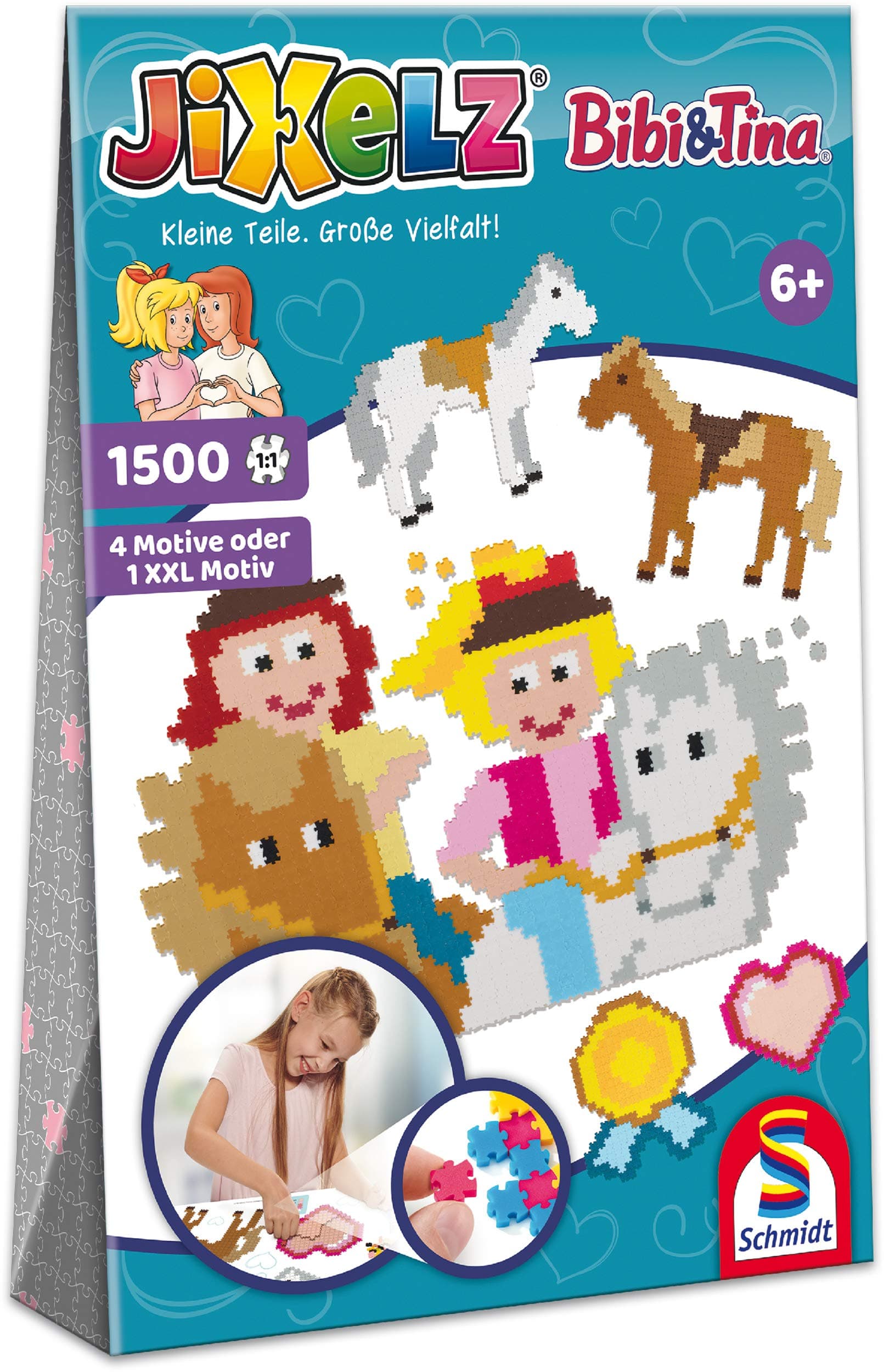 🧩 Schmidt Spiele 46116 Bibi und Tina Jixelz - Kinder-Bastelsets, Kinderpuzzle