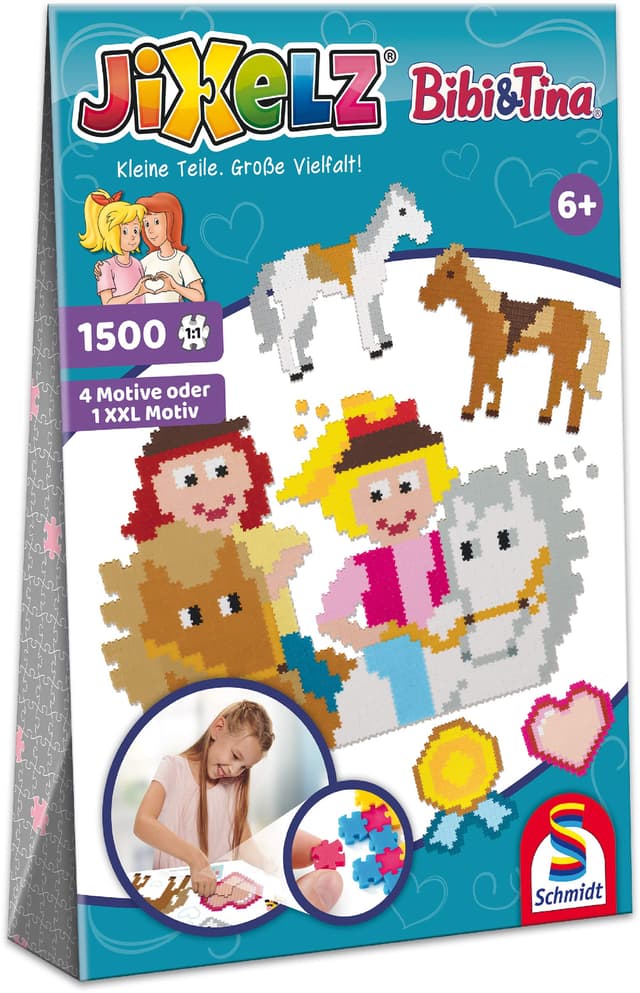 🧩 Schmidt Spiele 46116 Bibi und Tina Jixelz - Kinder-Bastelsets, Kinderpuzzle