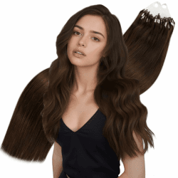 Hetto Microring Extensions Echthaar Braun 🌟 Extensions Echthaar Microring Dunkel Braun 🌿 Remy Haarverlängerung