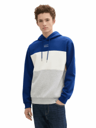TOM TAILOR Denim Herren Colorblock Hoodie Sweatshirt L 35788 - Space Cadet Blue 🚀