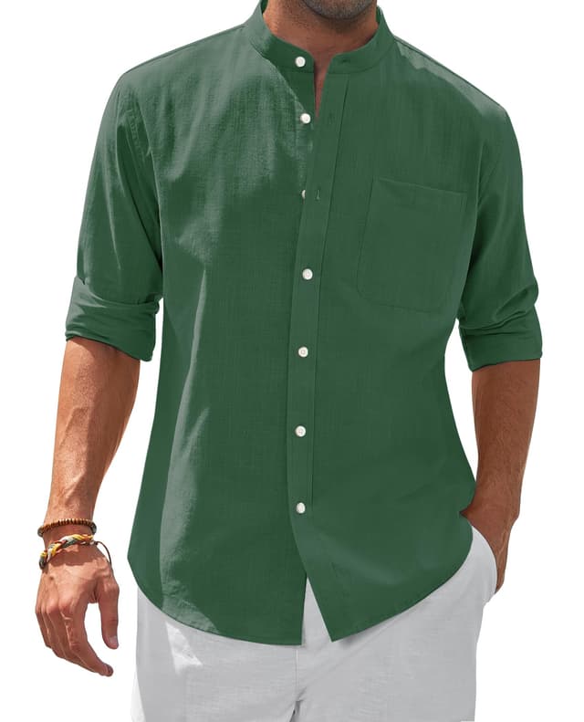 👔 Siliteelon Herren Hemd aus Leinen und Baumwolle 👕