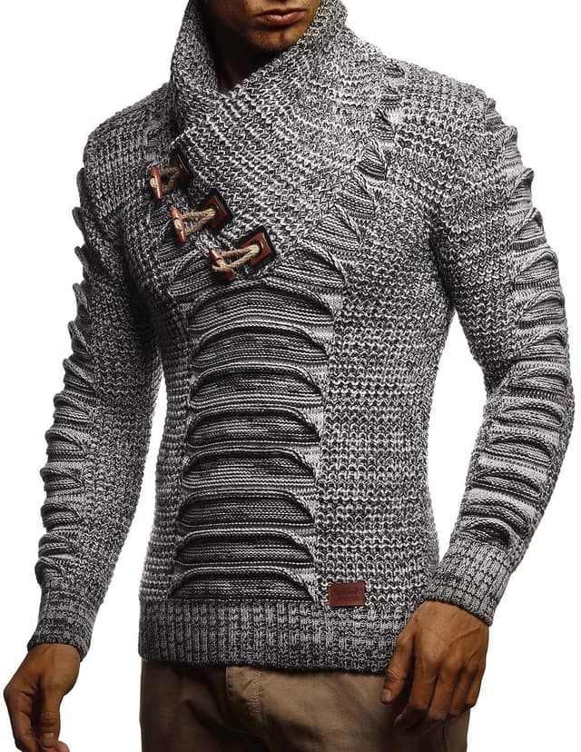 Leif Nelson Herren Strickjacke mit Knöpfen in Regular Fit 3XL Mehrfarbig 👔👖