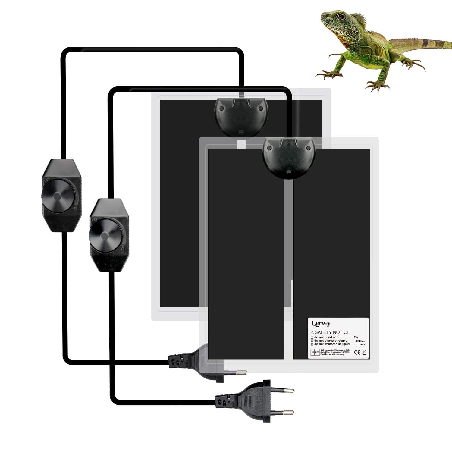 LERWAY Reptil Heizmatte, 2PCS Terrarium Heizmatte 🦎🐢🐸🐍🕷