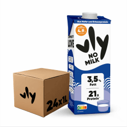 vly - Die cremig leckere Milchalternative aus Erbsen + Calcium | 100% pflanzlich | Vegane Milchalternative NO MILK: Müsli Shakes Kochen | Viel Eiweiß, zuckerarm No Milk 1 l (24er Pack)