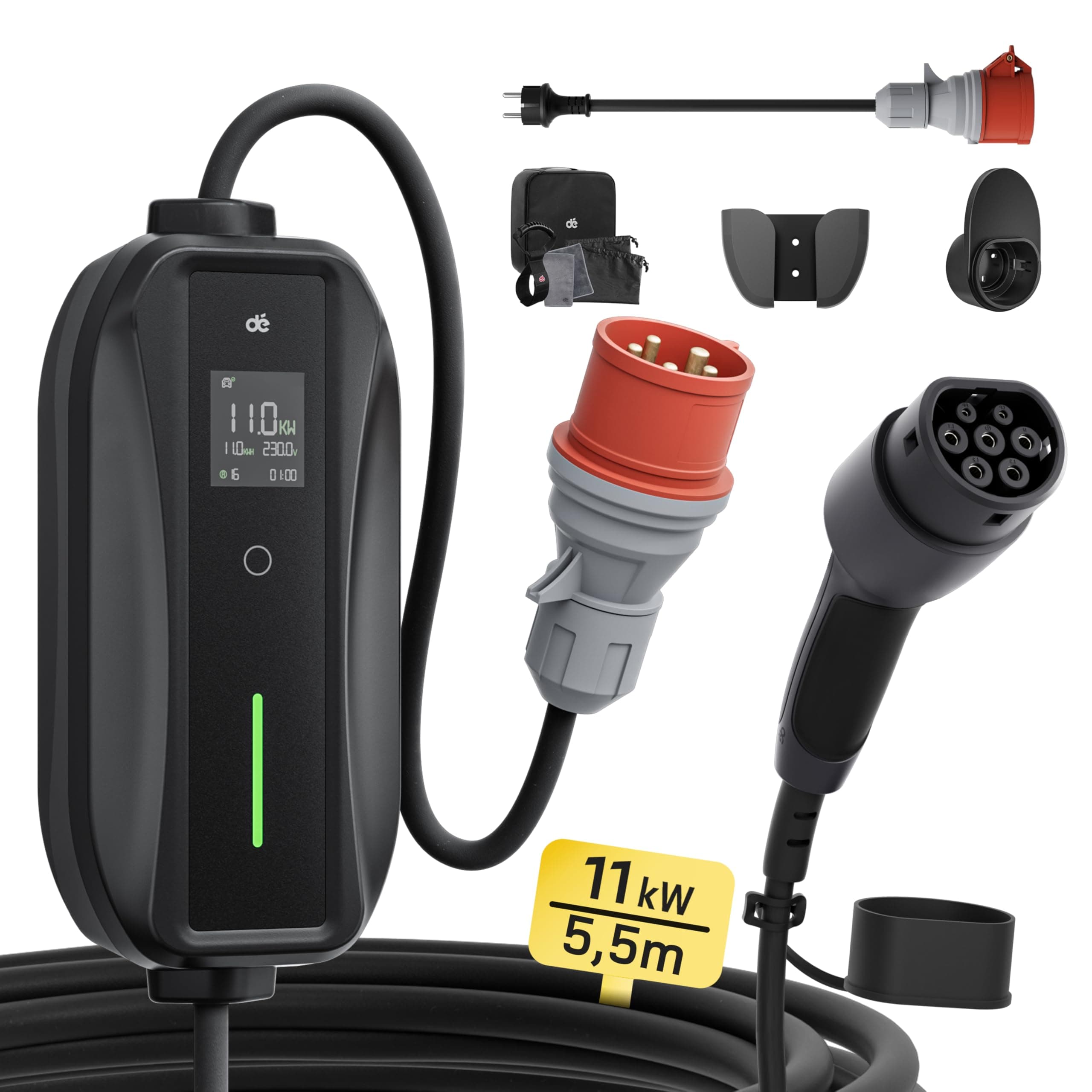 Mobile Wallbox/Ladestation 11kW [3-phasig|5,5m|6-16A] 🚗🔌 Angebot bei HelloDeals