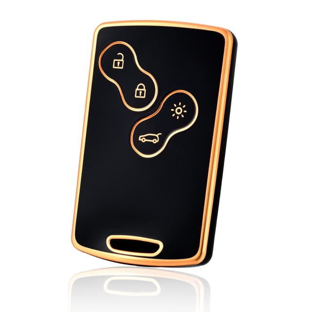 🔑 OFF WE GO Schlüsselhülle für Renault Autoschlüssel - Schwarz Gold