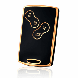 🔑 OFF WE GO Schlüsselhülle für Renault Autoschlüssel - Schwarz Gold