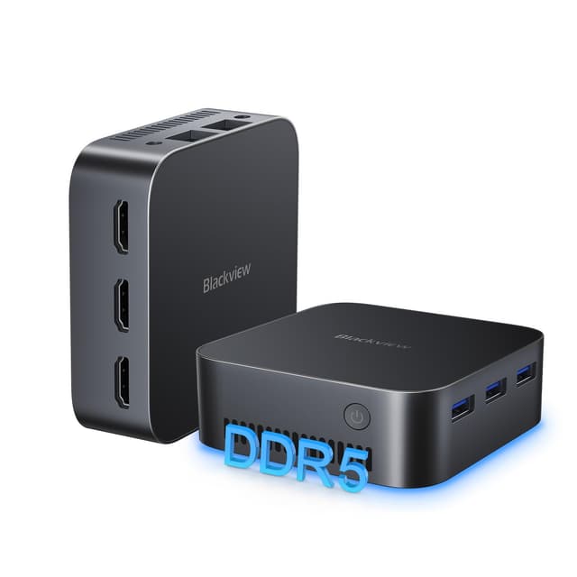 Blackview MP80 Mini PC Intel Alder Lake N97 (bis zu 3,6 GHz) 16GB LPDDR5 RAM 512GB M.2 SSD | 4K UHD Desktop PC | DREI HDMI | Gigabit Ethernet | 5G WiFi