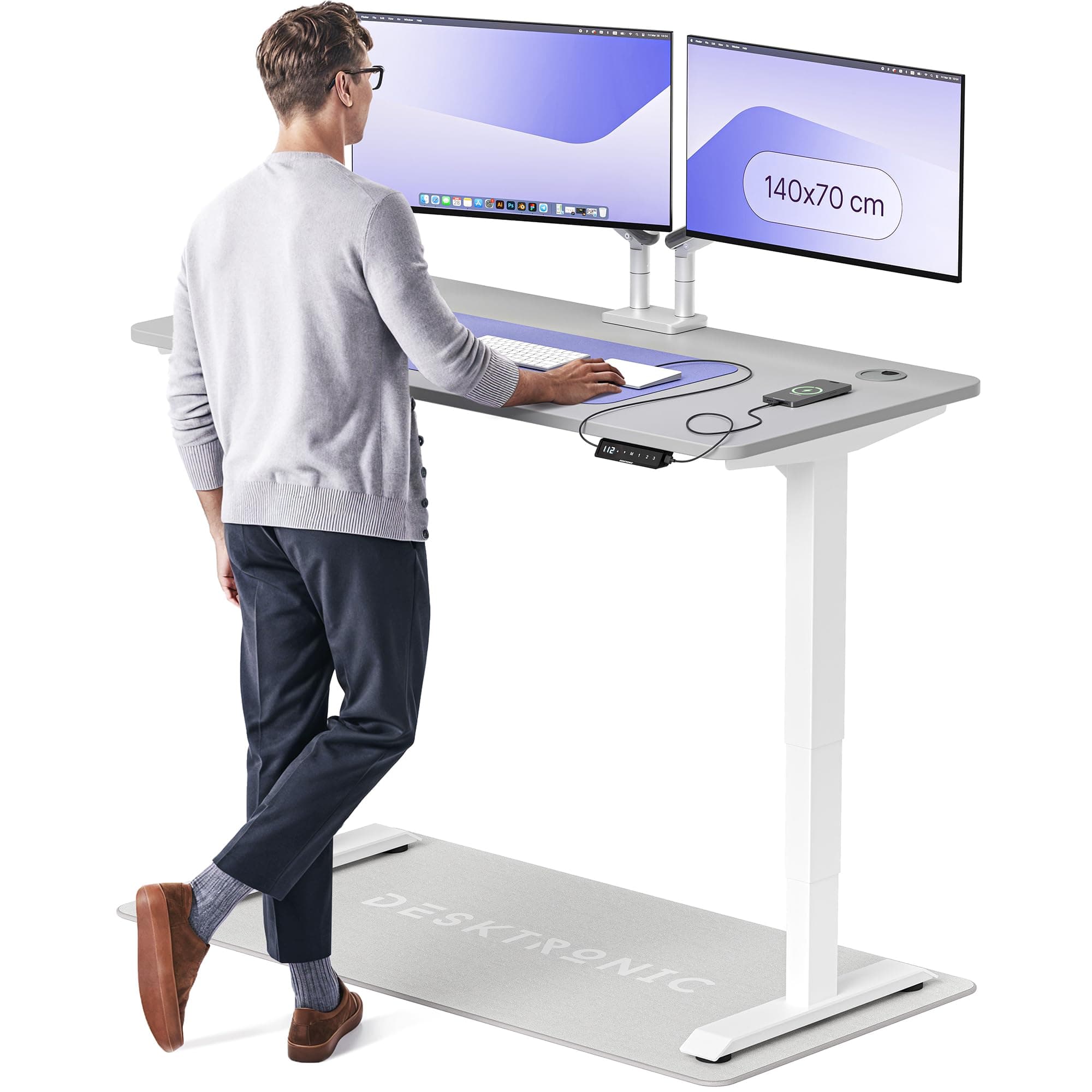 Desktronic HomePro Höhenverstellbarer Schreibtisch 140 × 70 cm 🖥️📦🆓