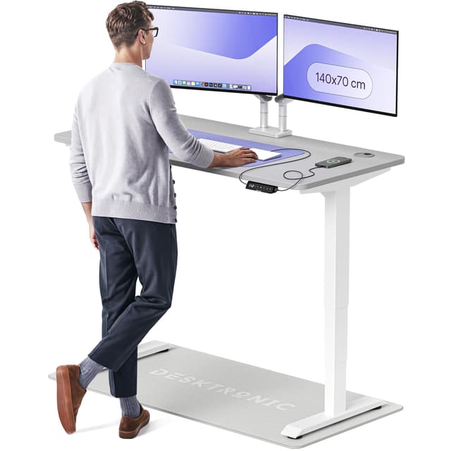 Desktronic HomePro Höhenverstellbarer Schreibtisch 140 × 70 cm 🖥️📦🆓