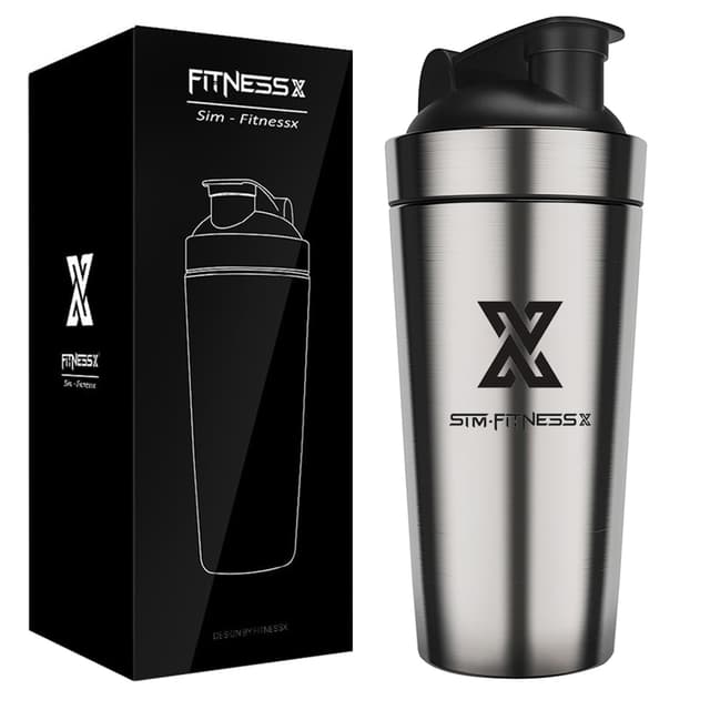 X SIM FITNESSX Shaker Edelstahl 700ml Sport Fitness Yoga Gym Shaker Bottle Mixer (Vacumm 700ML)