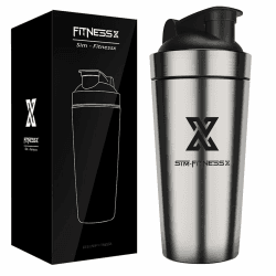 X SIM FITNESSX Shaker Edelstahl 700ml Sport Fitness Yoga Gym Shaker Bottle Mixer (Vacumm 700ML)