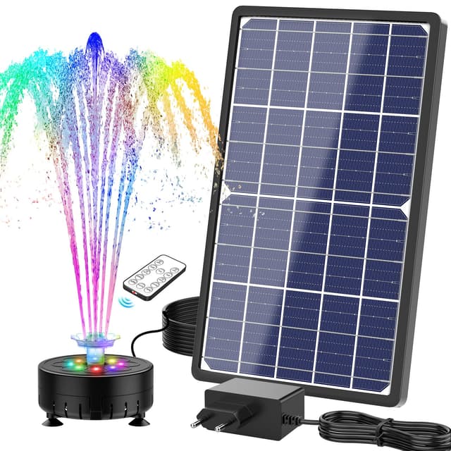 🌞🌿 SUJFEE 14W Buntes LED Solar Springbrunnen für Draußen 🌼🌊