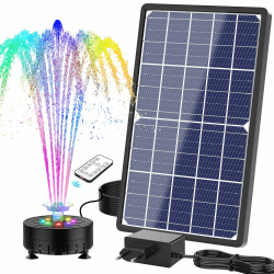 🌞🌿 SUJFEE 14W Buntes LED Solar Springbrunnen für Draußen 🌼🌊