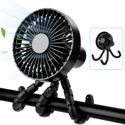 Funsland USB Ventilator Leise für Kinderwagen mit Flexibler Stativ 🌀