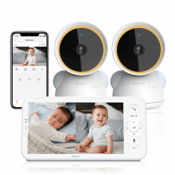 ARENTE Babyphone mit 2 Kameras und App 2K/3MP, 5 Zoll WiFi Video Babyphone PTZ 355°