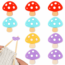 🍄 10 Stück Pilz Stricknadel Stopper | Süßer Stricknadel Spitzenschutz aus Silikon