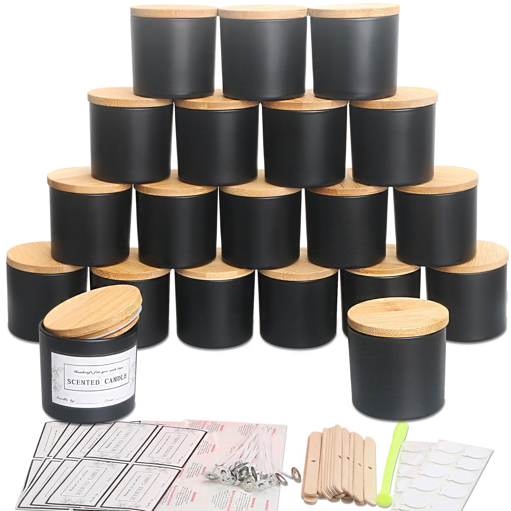 MILIVIXAY 20 Stück 118 g mattschwarze Glaskerzengläser 🕯️