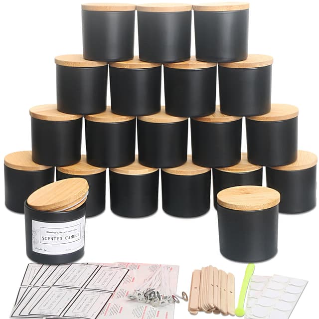 MILIVIXAY 20 Stück 118 g mattschwarze Glaskerzengläser 🕯️