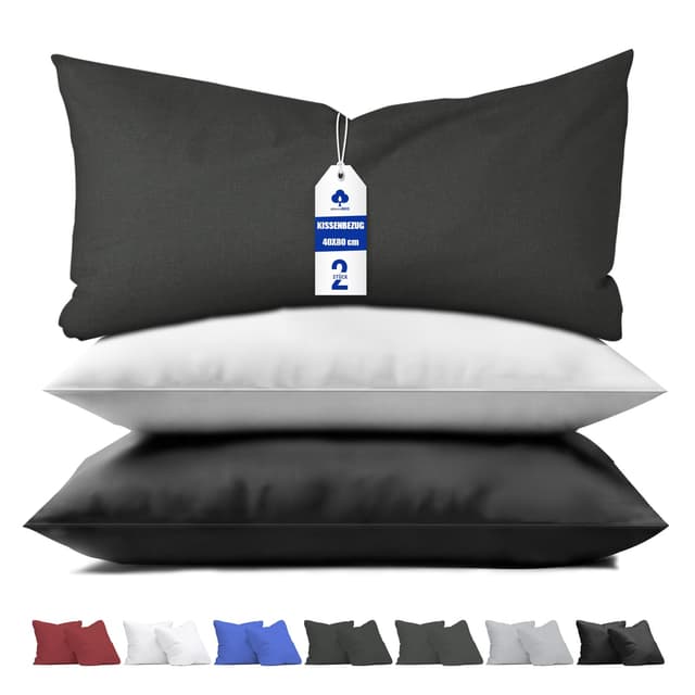Angebot: 2er-Set Kissenbezug 40 x 80 Anthrazit 😍🛏️