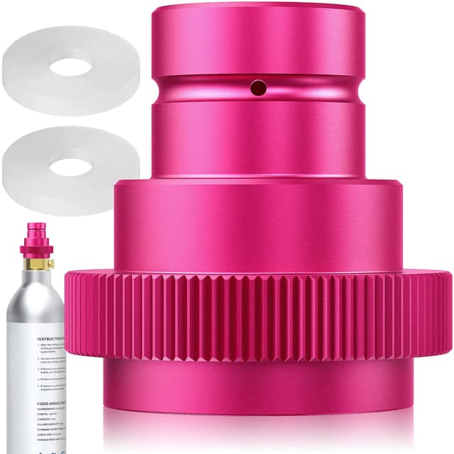 🌟 CO2 Quick-Adapter, Schnelladapter für CO2 Soda 🥤 kompatibel mit Duo/Terra/Art, Sodastream Adapter 425g Zylinder 60L Trapezgewinde TR21-4, Rosa,F-QC1.0-P