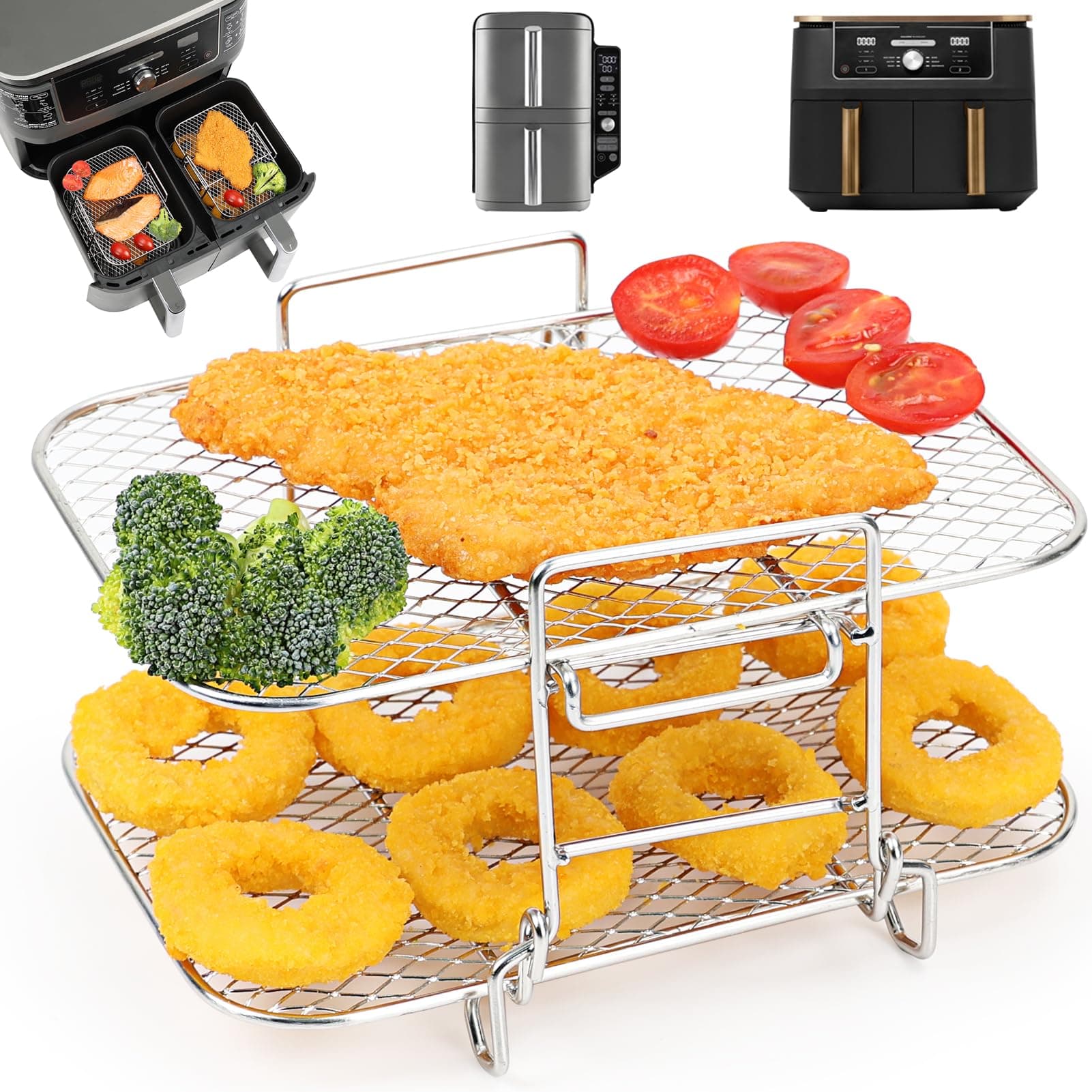 BYKITCHEN Groß Heißluftfritteuse Zubehör für Ninja Foodi Max Dual Zone [AF400EU] 9,5L 🍟🍗🔥