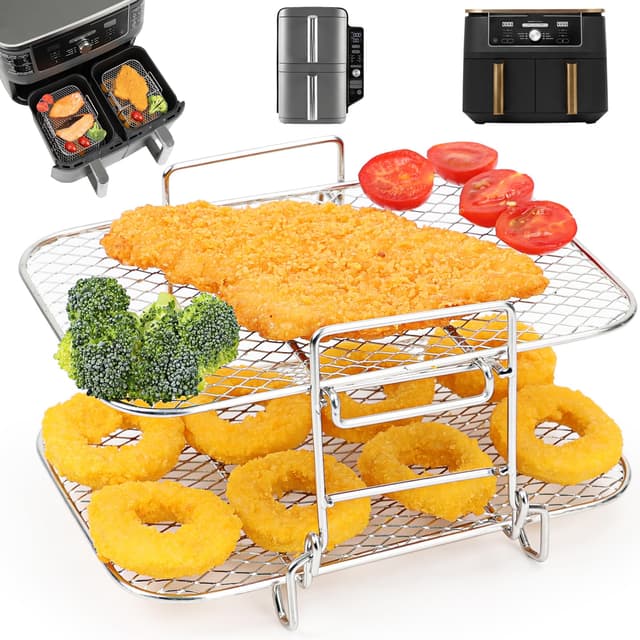BYKITCHEN Groß Heißluftfritteuse Zubehör für Ninja Foodi Max Dual Zone [AF400EU] 9,5L 🍟🍗🔥