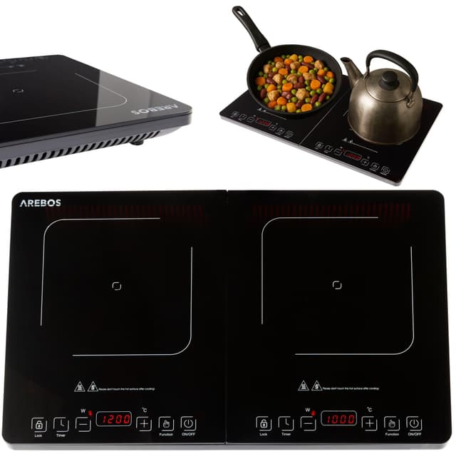 🔥 Deal: Arebos Doppel-Induktionskochplatte 3500W | 2 Kochzonen mit Touch-Display & Timer