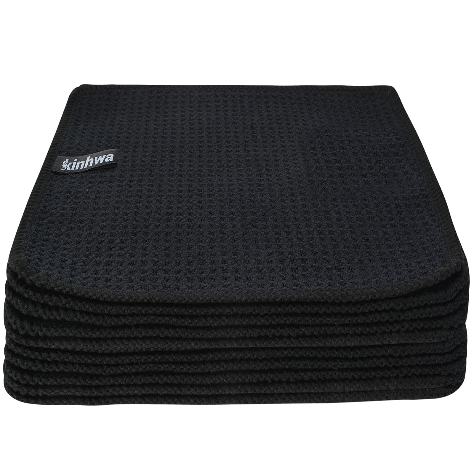 🌟 Super Saugfähige Mikrofaser Geschirrtücher - 10 Stück Schwarz 20×20cm