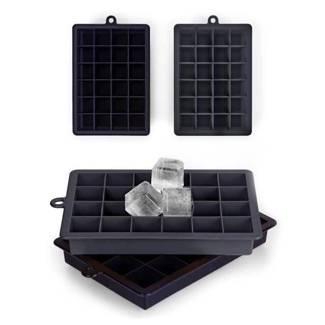 🧊🔵 Blumtal Eiswürfelformen Silikon 2x24er - Eiswürfelform - Silikon Eiswürfelform für Eiswürfel 2,6 cm - 2 x Eiswürfelformen in M 🧊🔵