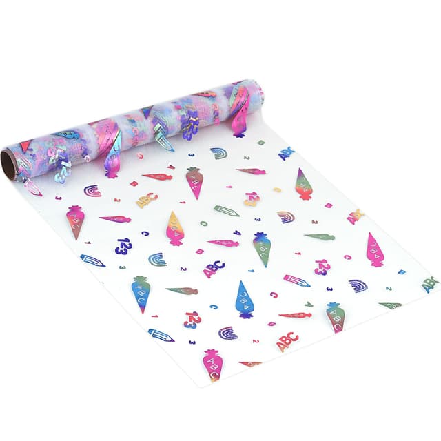 🎓 Tischläufer für Schuleinführung Schulanfang Einschulung Deko mit Zuckertüten 123 ABC Motiv Schule - 600 cm x 29 cm 🎒