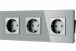 🔌 TAWOIA Schuko Steckdose,EU-Standard 3 Fach Steckdose Glas Unterputz Steckdose