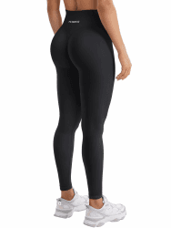 YEOREO Damen Sport Leggings 🍑 Unsichtbare Scrunch Butt Gym Leggings Hoch Taille Yoga Legging Booty Workout Leggings Booty Lifting Po Push Up Gym Sporthose Schwarz XL
