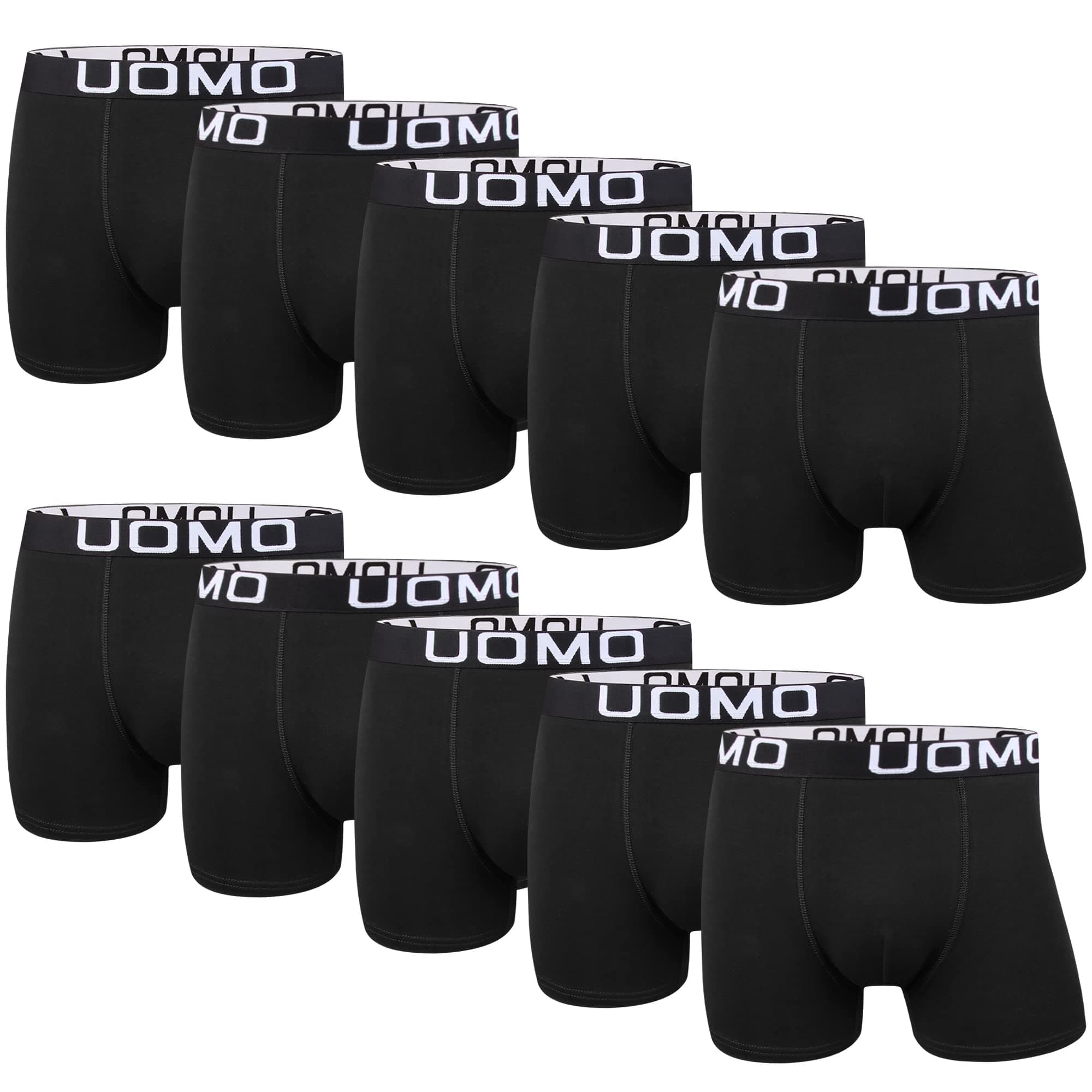 L&K 10er Pack Herren Retroshorts 🩲 Boxershorts Baumwolle 1116 3XL Schwarz-10er Pack